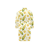 Corn Pattern Print Design 05 Men's Long Sleeve Belted Night Robe