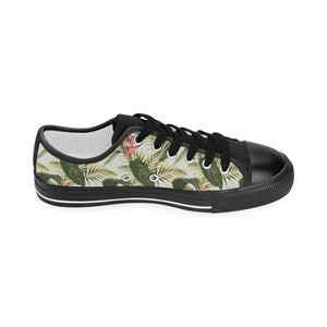 heliconia pattern Kids' Boys' Girls' Low Top Canvas Shoes Black