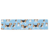 Beagle dog blue background pattern Table Runner