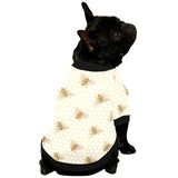 Bee honeycomb seamless design pattern All Over Print Pet Dog Round Neck Fuzzy Shirt