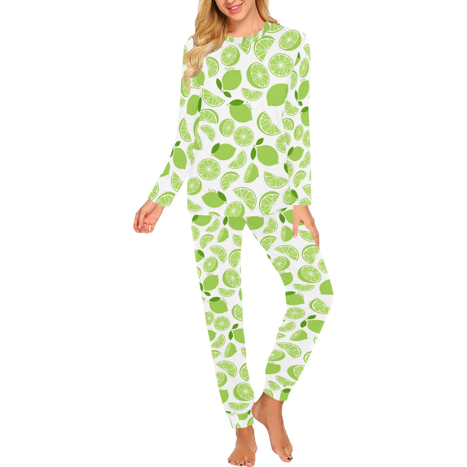 Lime design pattern Women's All Over Print Pajama Set