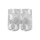 white swan gray background Men's Swimming Trunks