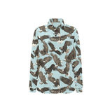 Eagle Pattern Print Design 01 Women's Long Sleeve Polo Shirt