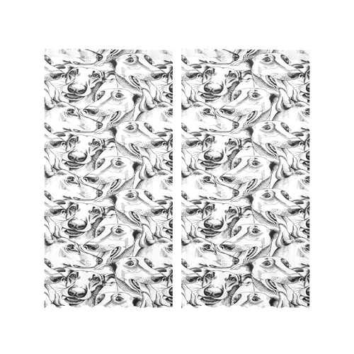 Greyhound Pattern Print Design 01 Gauze Curtain