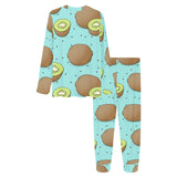 Kiwi blue background Women's All Over Print Pajama Set