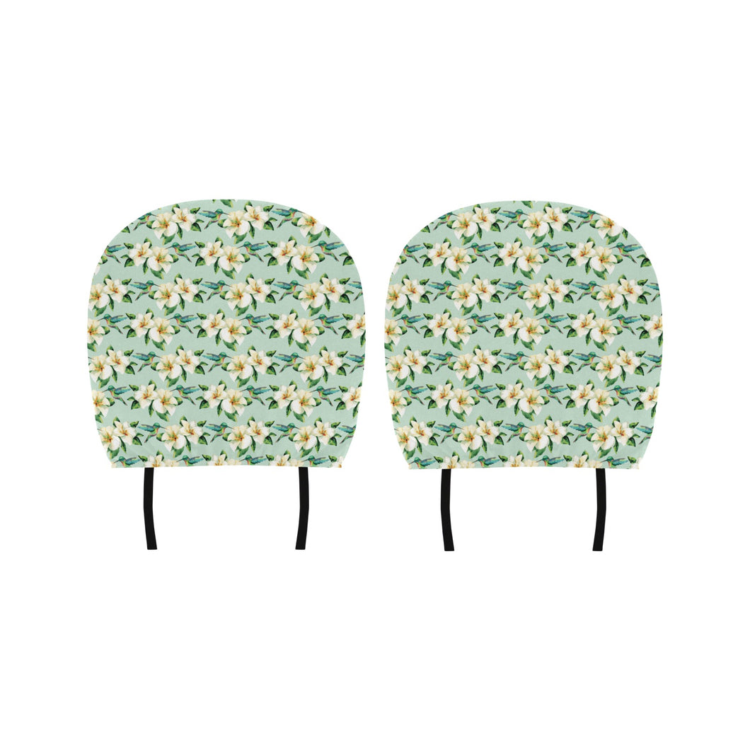 Hummingbird Pattern Print Design 01 Car Headrest Cover