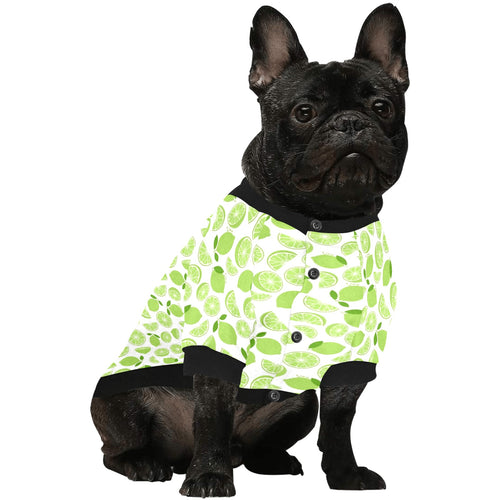 Lime design pattern All Over Print Pet Dog Round Neck Fuzzy Shirt