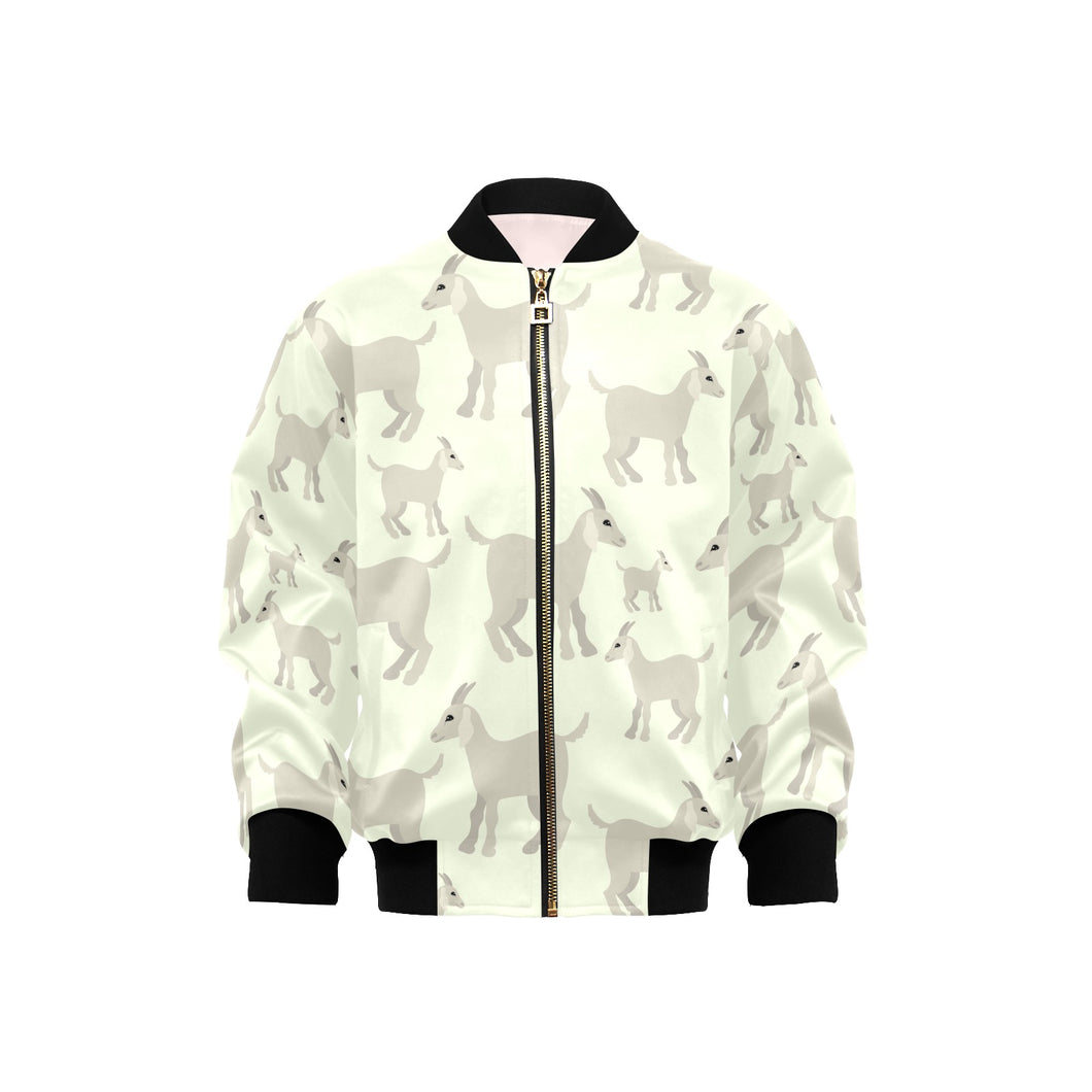 Little young goat pattern Kids' Boys' Girls' Bomber Jacket