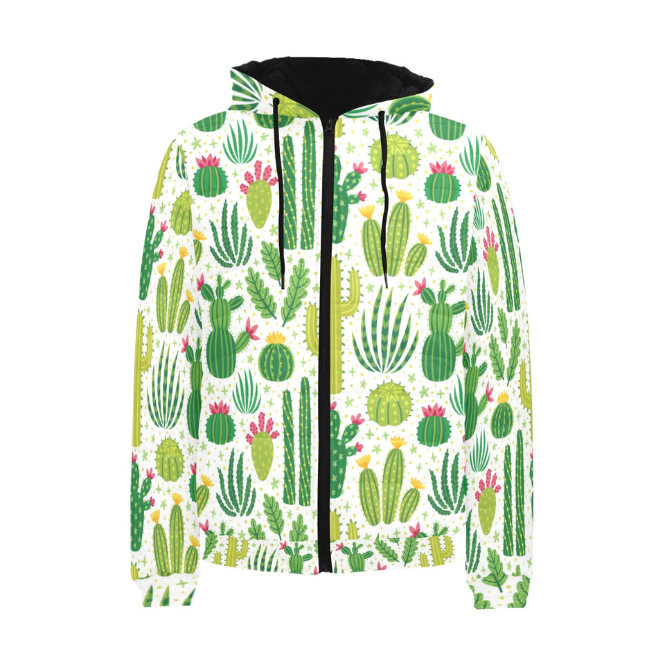 Cactus pattern copy Men's Padded Hooded Jacket