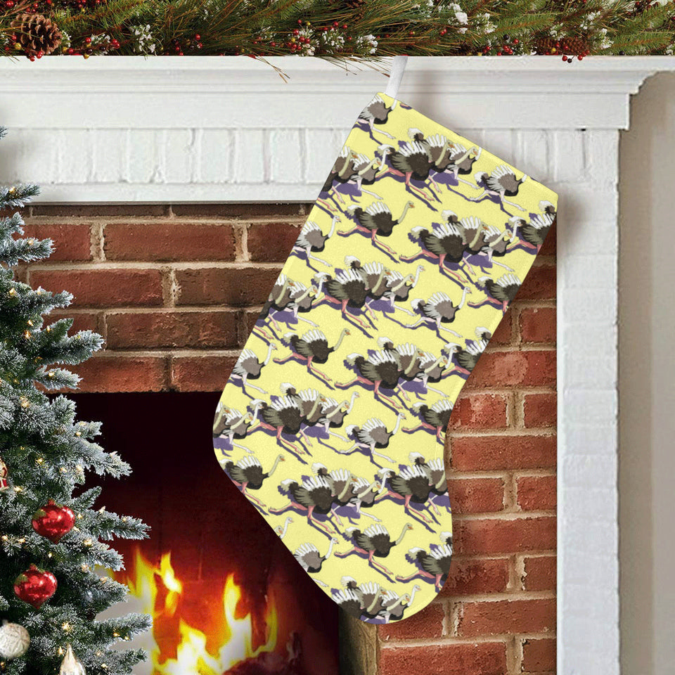 Ostrich Pattern Print Design 04 Christmas Stocking
