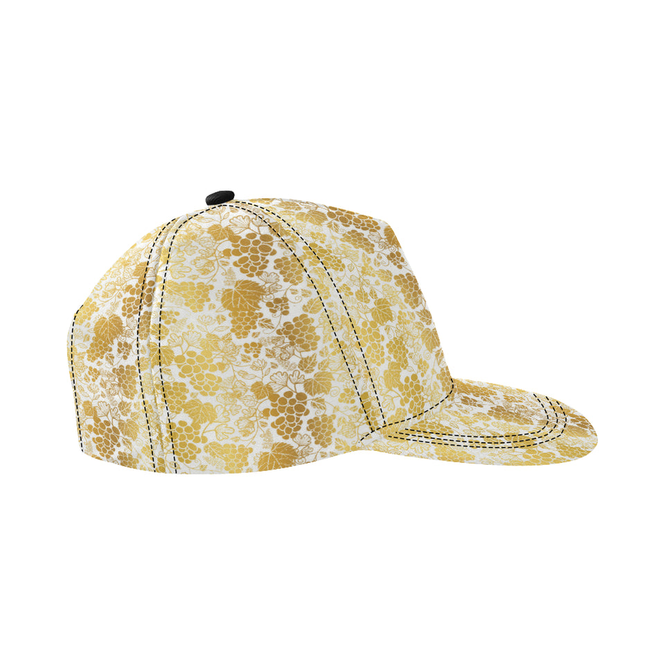 Gold grape pattern All Over Print Snapback Cap