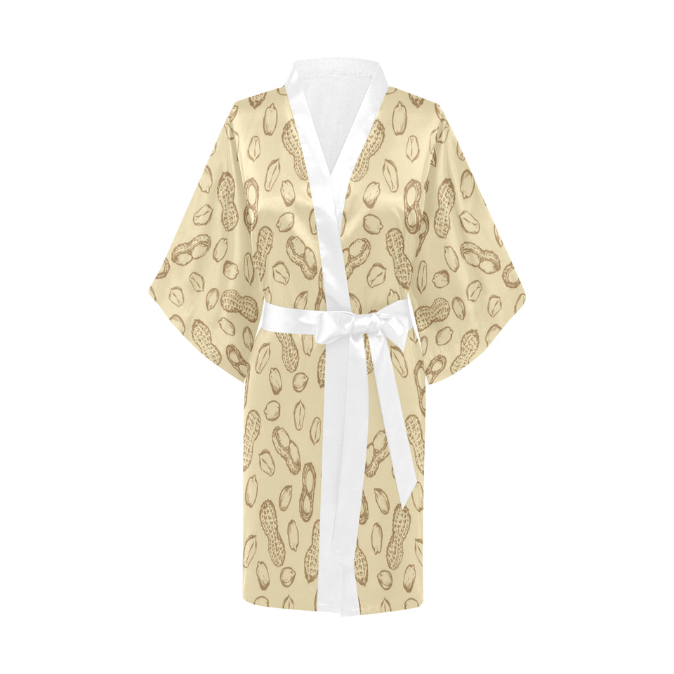 hand drawn peanuts pattern Women's Short Kimono Robe