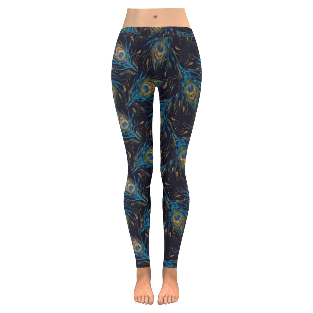 Beautiful peacock feather pattern Women's Legging Fulfilled In US