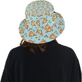 Hand drawn pizza blue background Unisex Bucket Hat