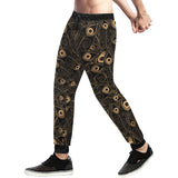 Gold peacock feather pattern Unisex Casual Sweatpants