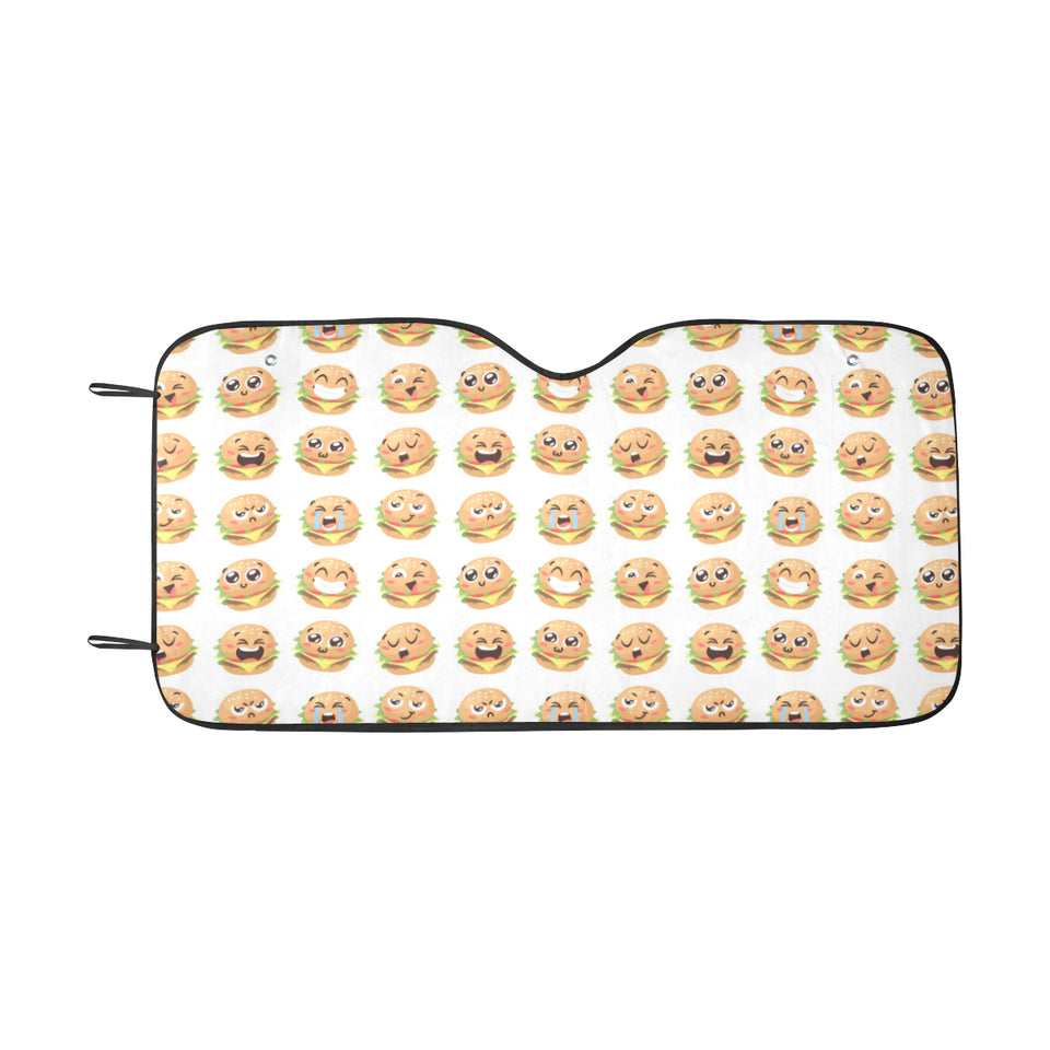 Hamburger Pattern Print Design 04 Car Sun Shade