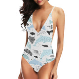 Cute dolphins Childish Style pattern Women's One-Piece Swimsuit