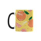 Grapefruit yellow background Morphing Mug Heat Changing Mug