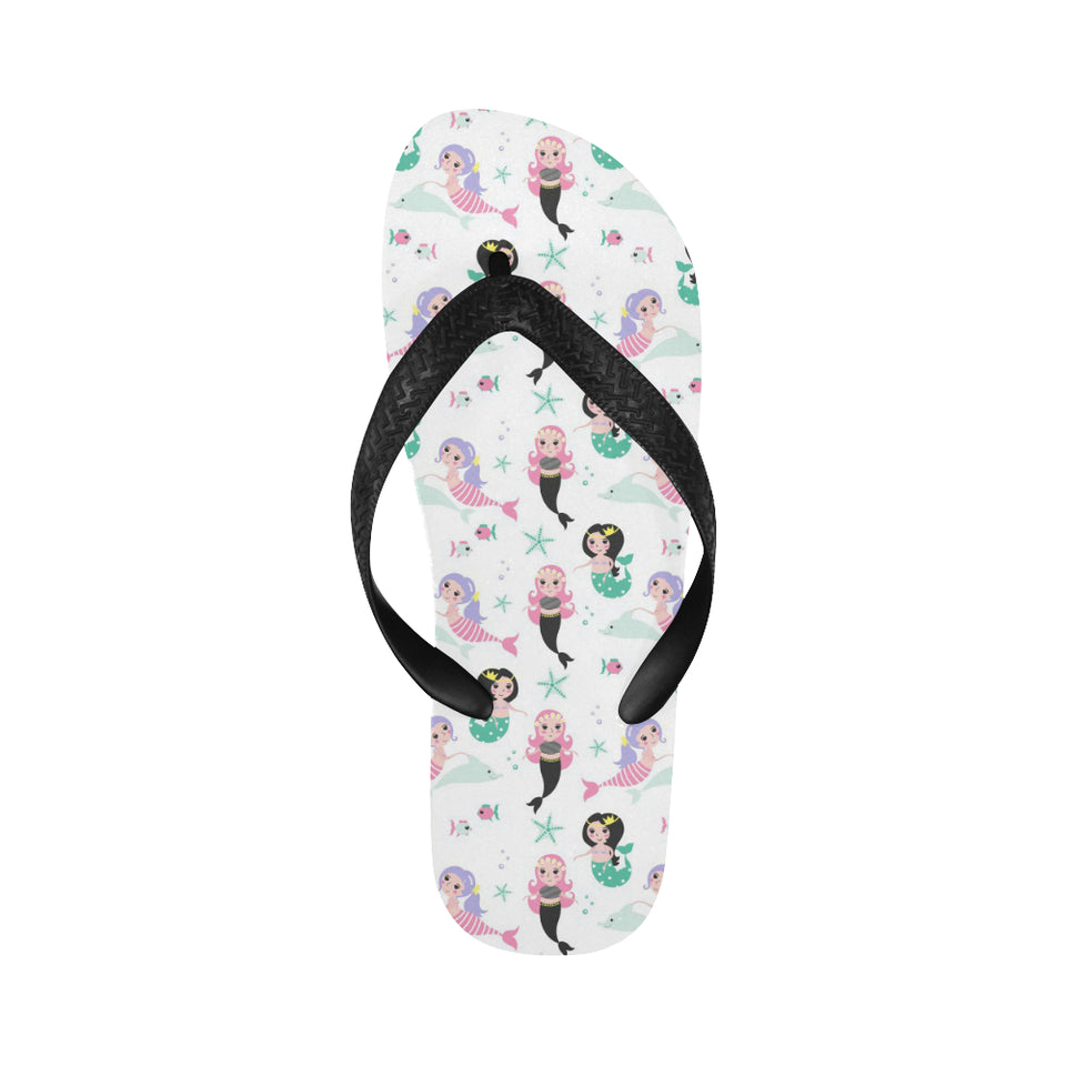 cute mermaid dolphin fish starfish pattern Unisex Flip Flops