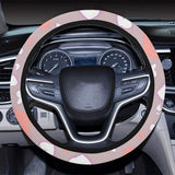 coral white heart pattern Car Steering Wheel Cover