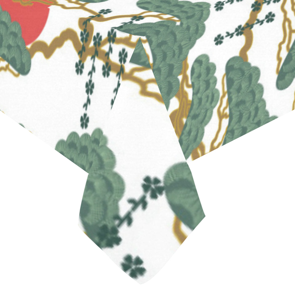Bonsai red sun japanese pattern Tablecloth