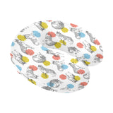 Siberian husky and colorful circle pattern U-Shaped Travel Neck Pillow