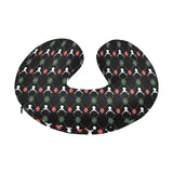 Deer Christmas new year pattern argyle U-Shaped Travel Neck Pillow