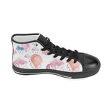 Watercolor air balloon cloud pattern Women's High Top Canvas Shoes Black