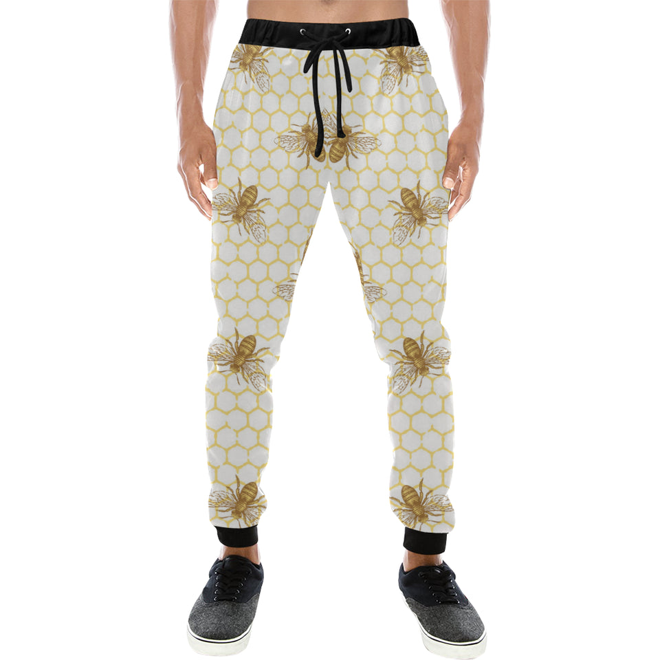 Bee honeycomb seamless design pattern Unisex Casual Sweatpants