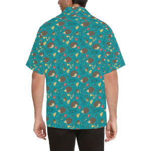 Hedgehog Pattern Print Design 01 Men's All Over Print Hawaiian Shirt (Model T58)