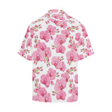 pink purple orchid pattern background Men's All Over Print Hawaiian Shirt