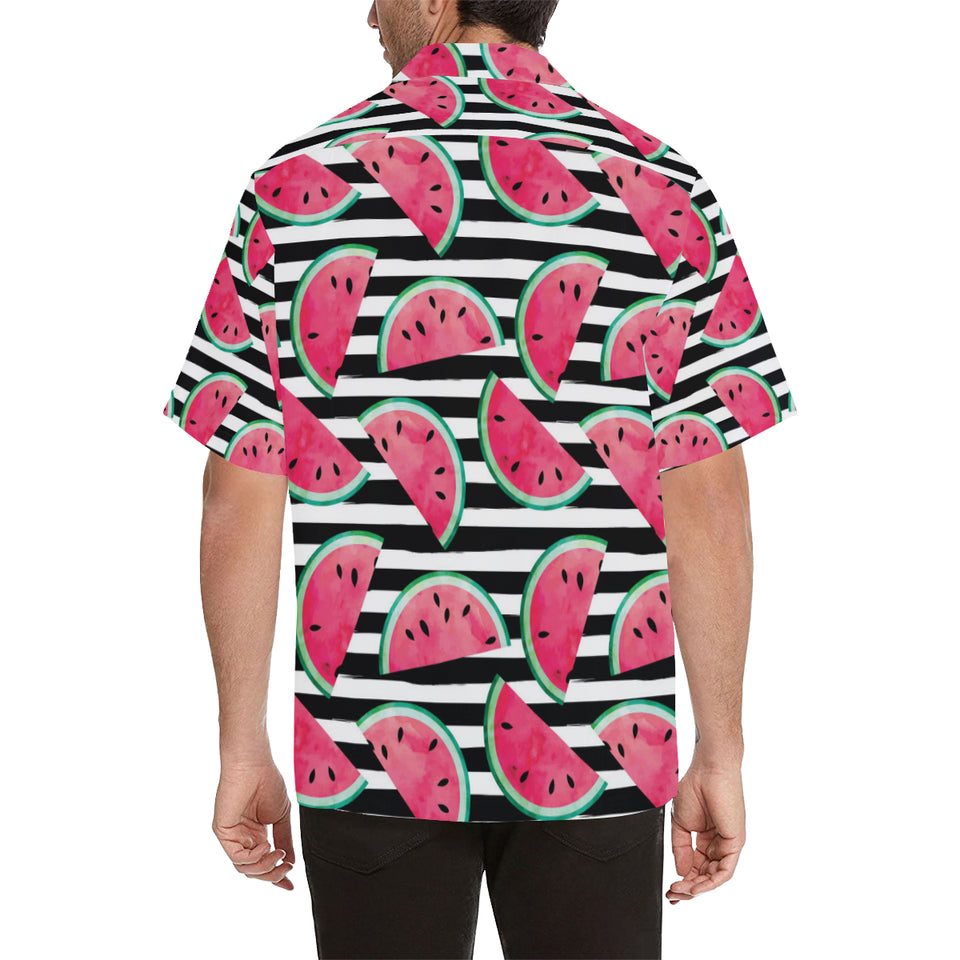 Watercolor paint textured watermelon pieces Men's All Over Print Hawaiian Shirt