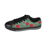 Tomato design pattern Men's Low Top Canvas Shoes Black