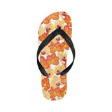 Orange yellow orchid flower pattern background Unisex Flip Flops