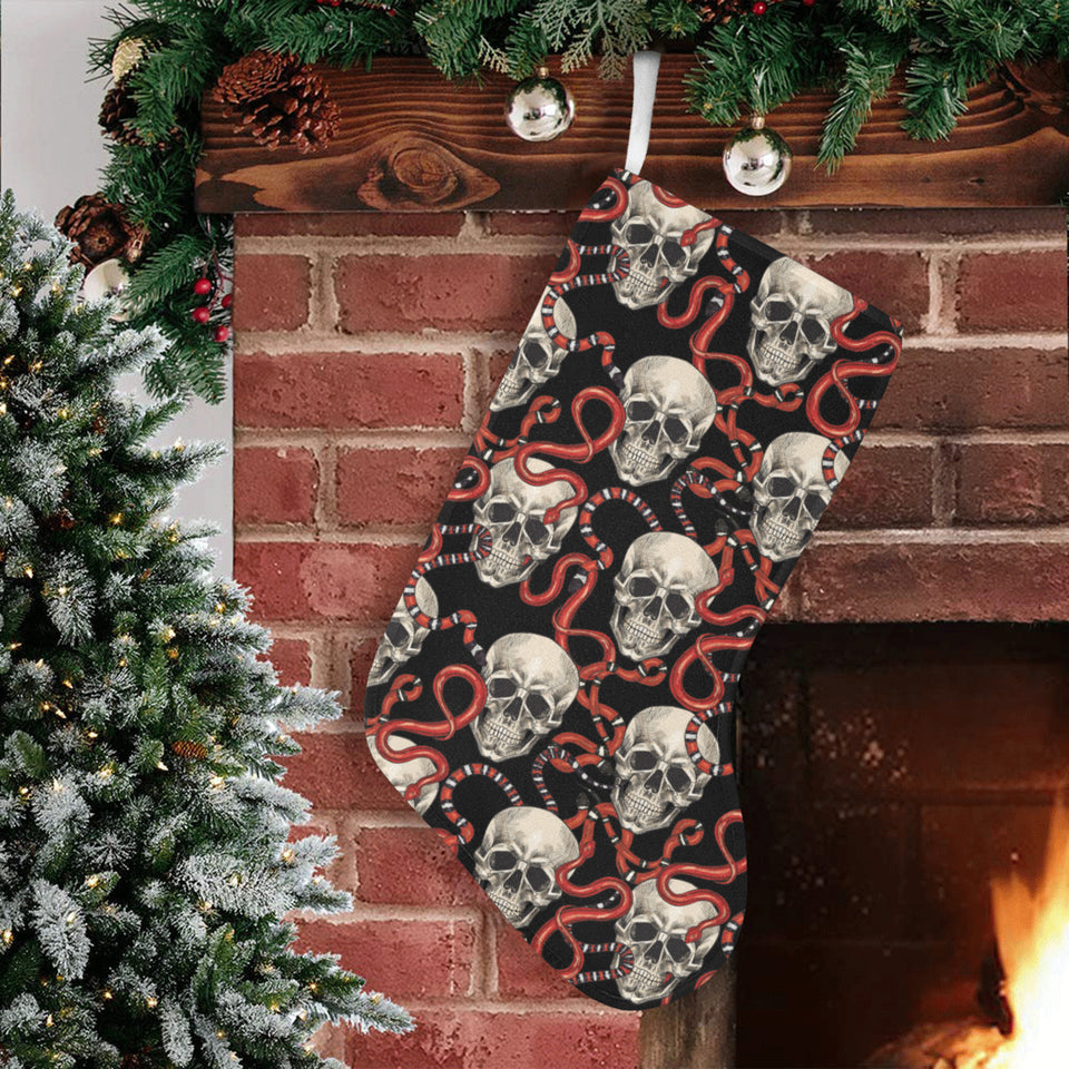 Red snake skull pattern Christmas Stocking