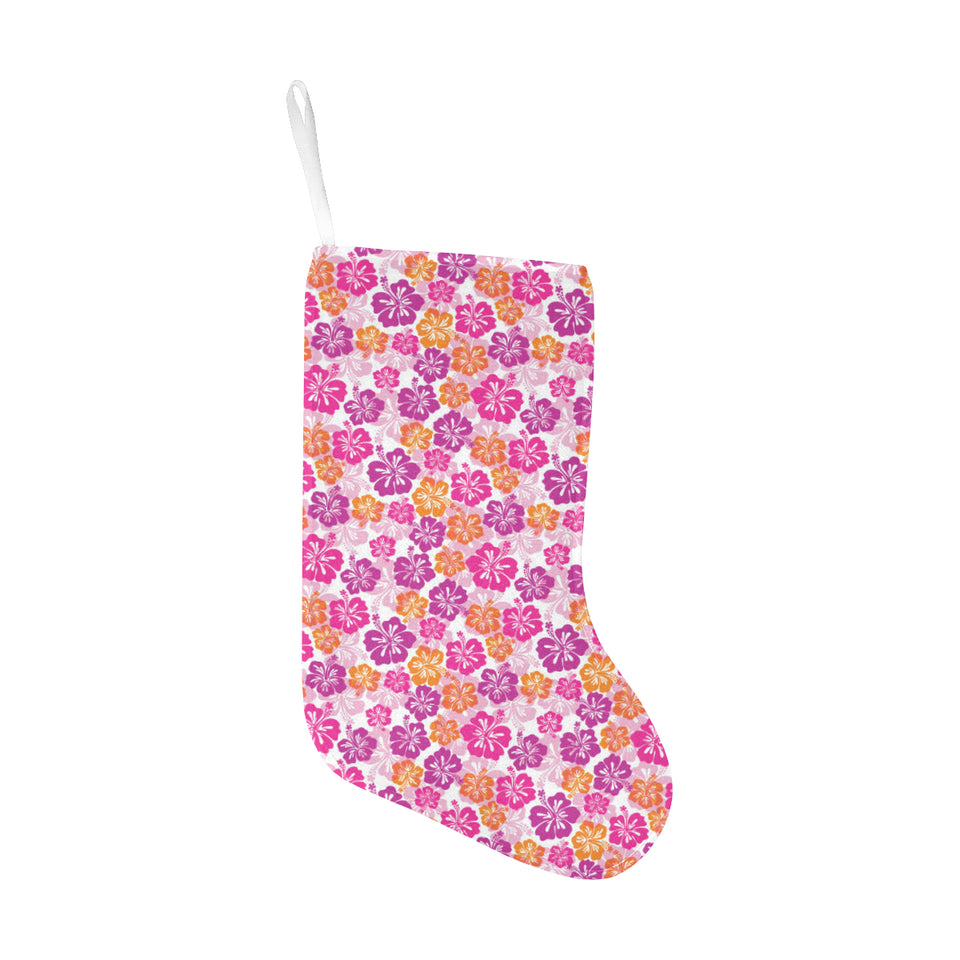 Hibiscus Pattern Print Design 01 Christmas Stocking