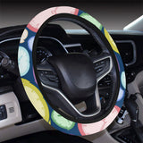 Colorful clock background Car Steering Wheel Cover
