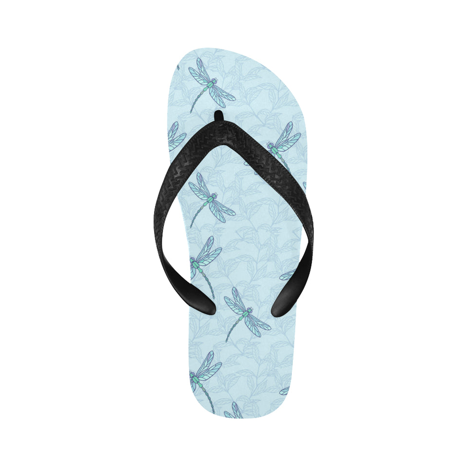 Dragonfly pattern blue background Unisex Flip Flops