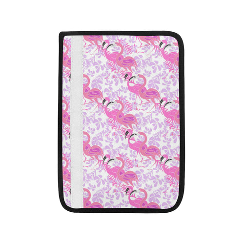 Pink flamingo flower pattern Car Seat Belt Cover