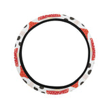 Red mushroom dot pattern Car Steering Wheel Cover