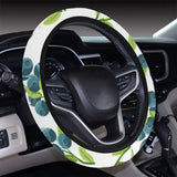 blueberry white background Car Steering Wheel Cover