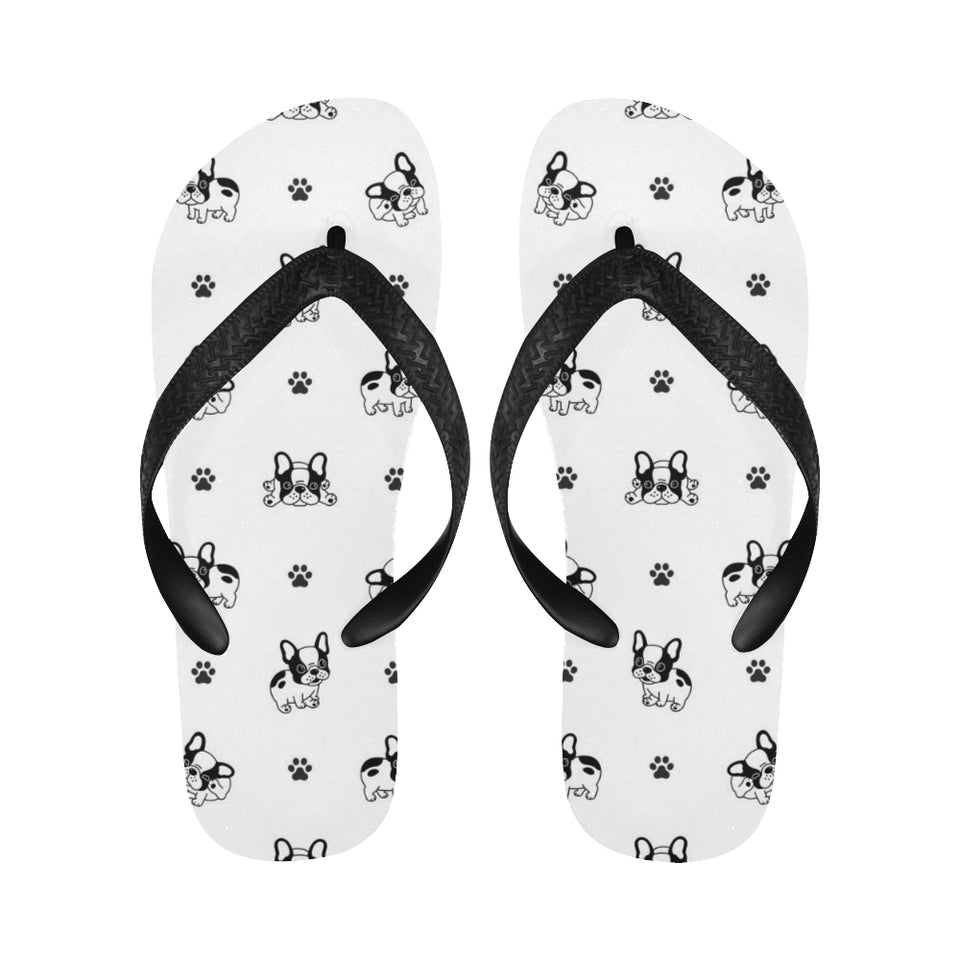 Cute french bulldog paw pattern Unisex Flip Flops