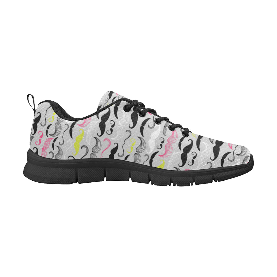 Mustache Beard Pattern Print Design 02 Men's Breathable Sneakers ( Model 055)