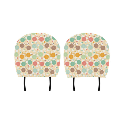 Bicycle Pattern Print Design 01 Car Headrest Cover