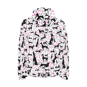 Greyhound Pattern Print Design 02 Men's Padded Hooded Jacket