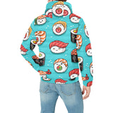 Cute sushi pattern Men's Padded Hooded Jacket