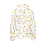 Golden Retriever Pattern Print Design 04 Kids' Boys' Girls' Padded Hooded Jacket