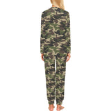 Dark Green camouflage pattern Women's All Over Print Pajama Set