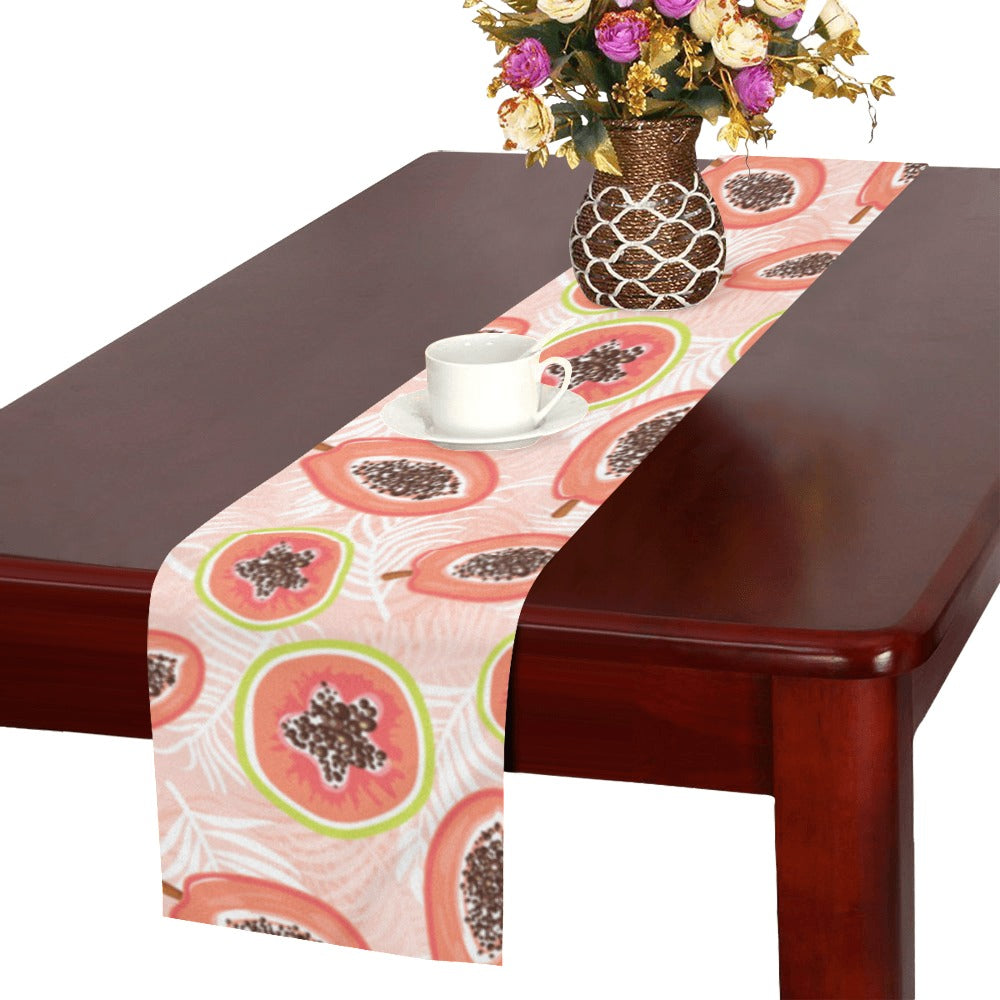 papaya leaves pattern Table Runner