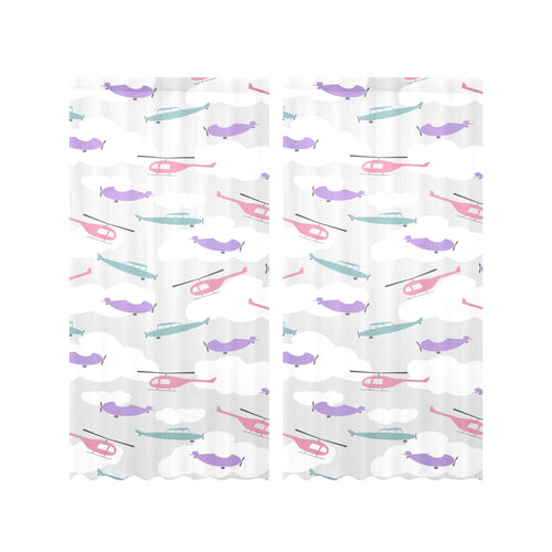 Helicopter plane pattern Gauze Curtain